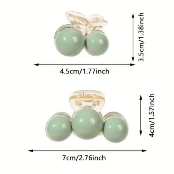 THREE- BEAD CLAW CLIP in Green - Picture 4 of 4